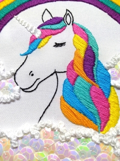 Beautiful Unicorn - Hand Embroidered Hoop (Medium) on internet