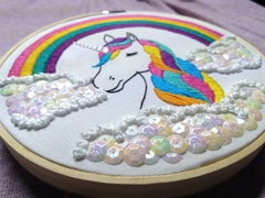 Beautiful Unicorn - Hand Embroidered Hoop (Medium) - The Blooming Design