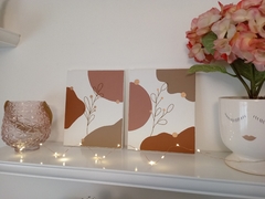 Hand embroidered and painted Canvas - Warm tones