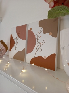 Hand embroidered and painted Canvas - Warm tones - The Blooming Design