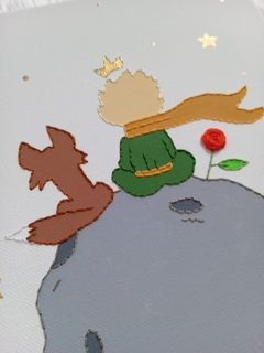 Hand embroidered and painted canvas- The little prince - The Blooming Design