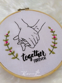 Together forever - SMALL - Hand Embroidered Decorative Hoop on internet