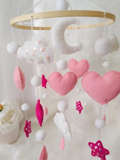 Baby's mobile - Pink and White - buy online