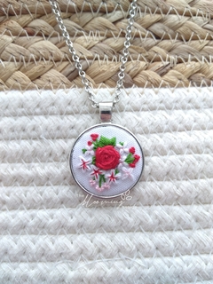 Hand embroidered pendant - Silver 10 - buy online