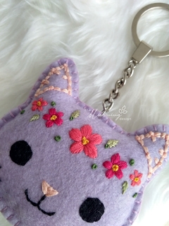 Lilac Kitty with Flowers - buy online