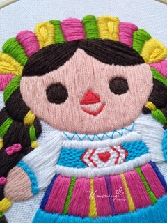 Lele Doll Hand Embroidered Hoop (Medium) - buy online