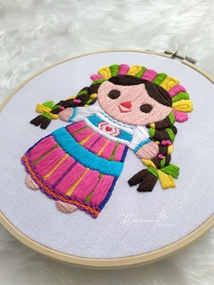 Lele Doll Hand Embroidered Hoop (Medium) on internet