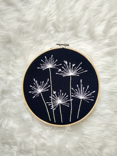 Agapanthus Hand Embroidered Hoop (Medium)