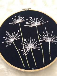 Agapanthus Hand Embroidered Hoop (Medium) - buy online