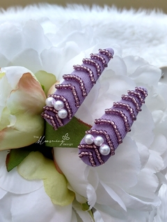 Hand Emboidered Hairclips - Pearls and beads