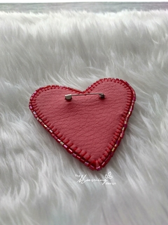 Hand Embroidered Brooch - Evil Eye Red Heart on internet