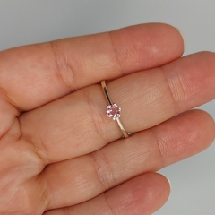 Anel Solitário 3mm Rosa Nº21 - Ondazul