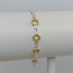 Pulseira Com Zircônia Amarelo 18cm - Ondazul