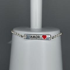 Pulseira Infantil Placa Amor 13cm om Extensor - Ondazul