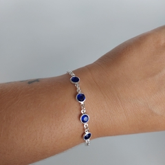 Pulseira Zircônia Azul Royal 19cm - Ondazul