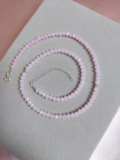 Choker Cristais Rosa