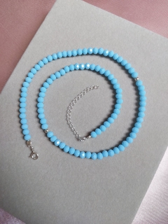 Choker Cristais Azul Claro