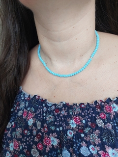 Choker Cristais Azul Claro -  Luz Lua Joias | Joias e Semijoias