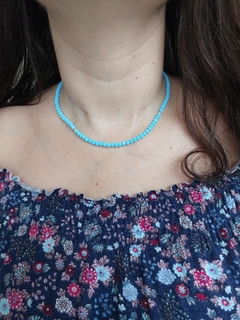 Choker Cristais Azul Claro na internet