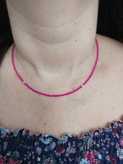 Choker Cristais Rosa Pink -  Luz Lua Joias | Joias e Semijoias