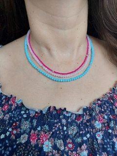 Choker Cristais Rosa Pink - loja online