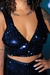 top cropped paetê azul