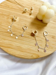 Brinco Ear Cuff Pingente Coração