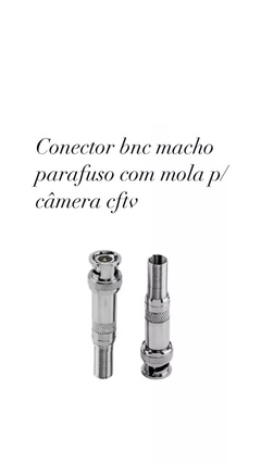 10 Conectores Bnc Macho Parafuso Com Mola P/câmera Cftv - comprar online
