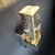 Arandela Cristal Quadrada Com Bolhas Dourado 3 Cores Bivolt - na internet
