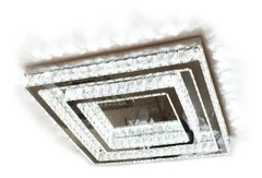 Lustre Plafon Luminária De Cristal Legítimo quadrado espelhado 3 Cores acompanha controle TL2036JR