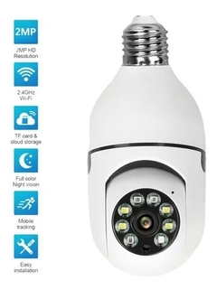 Câmera Ajustável Teto Segurança Ip Lâmpada V380 Pro 1080p Hd wifi - comprar online