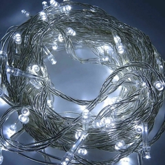 Pisca Fixo 100 Lâmpadas LED Branco Frio - Fio Transparente - comprar online