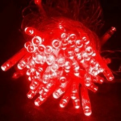 Pisca Fixo 100 Lâmpadas LED Vermelho - Fio Transparente - comprar online