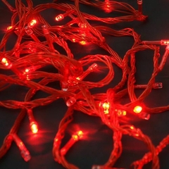 Pisca Fixo 100 Lâmpadas LED Vermelho - Fio Transparente na internet