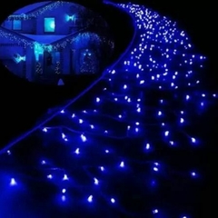 Imagem do Pisca Fixo 100 Lâmpadas LED Azul - Fio Transparente