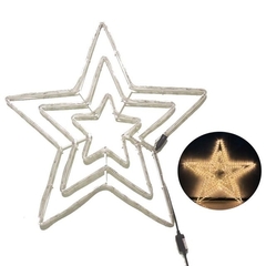 Enfeite Estrela Led Grande 27cm Dec Natalina Branco Quente 220v
