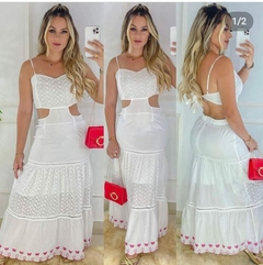 Vestido Branco com Abertura na Cintura - comprar online