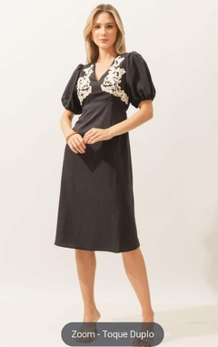 Vestido Midi Guipir Preto - comprar online