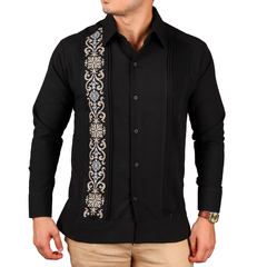 Guayabera Hombre Yucateca Con Bordado Artesanal Mod Sanahcat