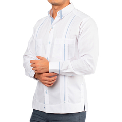 Guayabera Artesanal Yucateca Con Combinaciones Mod Chumayel