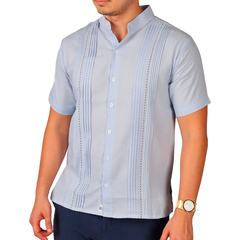 Camisa Guayabera en lino Yucateca En Cuello Mao Modelo Chapap