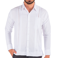 Guayabera Yucateca De Lino Modelo Celestún con picueta