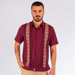 Guayabera Yucateca Bordada En Punto De Cruz, Mod. Mani