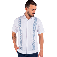 Guayabera Yucateca Con Bordado En Punto De Cruz Mod Opichén Tallas Extras