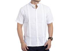 Camisa Guayabera en lino Yucateca En Cuello Mao Modelo Chapap