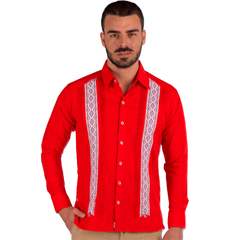 Guayabera De Lino Bordada En Punto De Cruz Mod Quintana Roo - comprar en línea