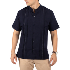 Camisa Guayabera en lino Yucateca En Cuello Mao Modelo Chapap