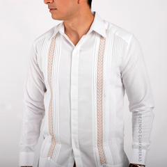 Guayabera Yucateca Con Bordado En Punto De Cruz Mod Colotmul - comprar en línea