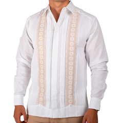 Guayabera Yucateca Bordada En Punto De Cruz Mod Muxupip Tallas extras