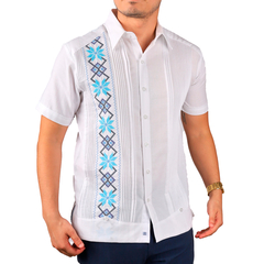 Guayabera Yucateca Bordada En Manga Corta Mod. Izamal